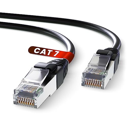 Mr. Tronic 15m Ethernet Netzwerkkabel Cat 7, LAN Netzwerkkabel mit RJ45 Anschlüssen Für Schnelle & Zuverlässige Internetverbindung, AWG24 Patchkabel Cat 7 | 10 Gbps SFTP CCA (15 Meter, Schwarz) von Mr. Tronic