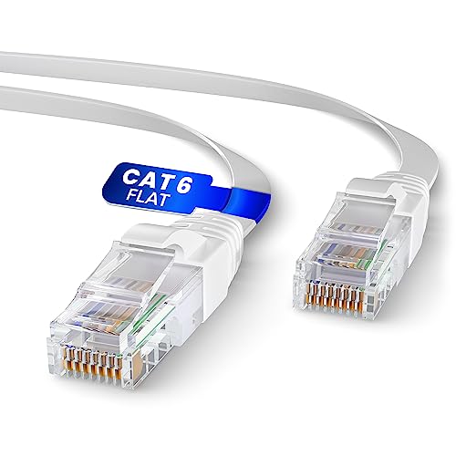 Mr. Tronic 15m Flaches Ethernet Netzwerkkabel Cat 6, LAN Netzwerkkabel mit RJ45 Anschlüssen Für Schnelle & Zuverlässige Internet, AWG24 Flach Patchkabel Cat 6 | 1 Gbps UTP CCA (15 Meter, Weiß) von Mr. Tronic