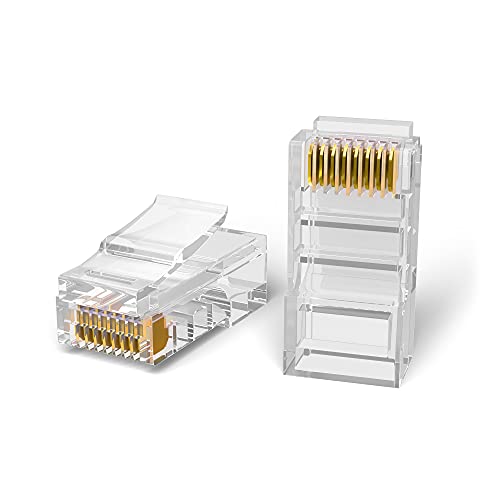 Mr. Tronic Cat6 Rj45 Stecker | 100 Rj45 Crimpstecker Cat 6 - Rj45 Netzwerkstecker Cat 6 Für Ethernet Patchkabel, LAN Kabel | 8P8C Rj45 Stecker (100er Pack, Cat6 UTP) von Mr. Tronic