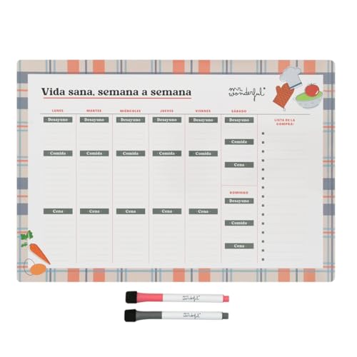 Mr. Wonderful Magnetischer Wochenplaner für Menüs – Gesundes Leben, Woche für Woche – Wochenplaner von Mr. Wonderful