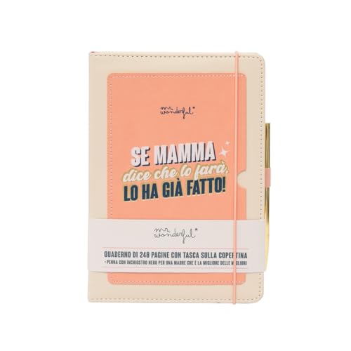 Mr. Wonderful - Notizbuch mit Tasche + Stift - Wenn Mama sagt, dass sie es tun wird, hat sie es schon getan! von Mr. Wonderful