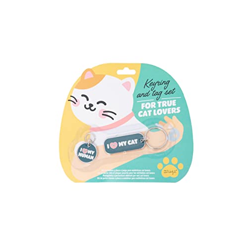 Mr. Wonderful - Pet Lovers Cat Make Me Happy Schlüsselanhänger und passende Plakette von Mr. Wonderful