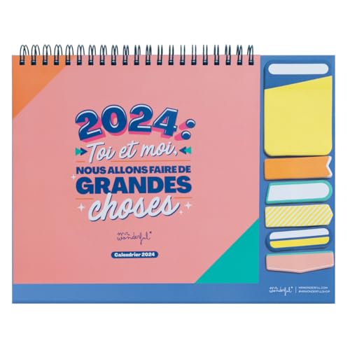 Mr.Wonderful - Tischkalender 2024 - Du und ich werden großartige Dinge tun 18 x 2 x 24 (französische Version) von Mr. Wonderful