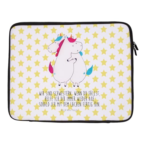 Mr. & Mrs. Panda 27 x 36 Notebook Tasche Einhörner Umarmen - Geschenk, Einhorn Deko, Pegasus, Schwestern, Einhorn, Schutzhülle, BFF, Damen, Unicorn, von Mr. & Mrs. Panda