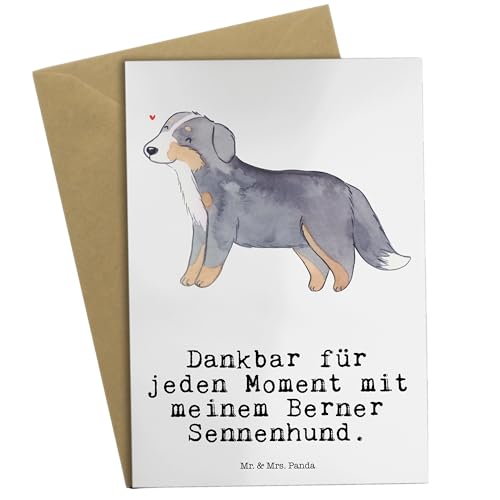 Mr. & Mrs. Panda Grußkarte Berner Sennenhund Moment - Geschenk, Klappkarte, Tierfreund, Glückwunschkarte, Hochzeitskarte, Einladungskarte, von Mr. & Mrs. Panda