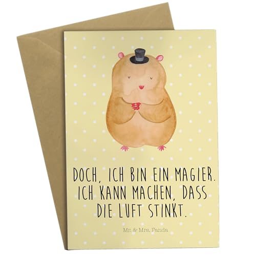 Mr. & Mrs. Panda Grußkarte Hamster mit Hut - Geschenk, Zauberer, Hochzeitskarte, Einladungskarte, Tiere, Geburtstagskarte, Gute Laune, Klappkarte, von Mr. & Mrs. Panda