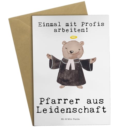 Mr. & Mrs. Panda Grußkarte Pfarrer aus Leidenschaft - Geschenk, Geburtstagskarte, Kirche, Klappkarte, Diener GottesGeistlicher, Glückwunschkarte, von Mr. & Mrs. Panda