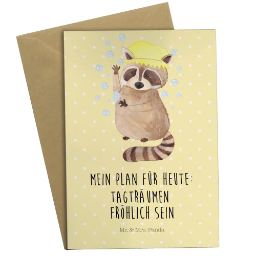 Mr. & Mrs. Panda Grußkarte Waschbär - Geschenk, Glückwunschkarte, waschen, Plan, Geburtstagskarte, Tiermotive, Hochzeitskarte, Klappkarte, lustige von Mr. & Mrs. Panda