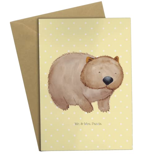 Mr. & Mrs. Panda Grußkarte Wombat - Geschenk, Einladungskarte, Hochzeitskarte, Tiermotive, Spruch, Gute Laune, Klappkarte, Tiere, Geburtstagskarte, von Mr. & Mrs. Panda