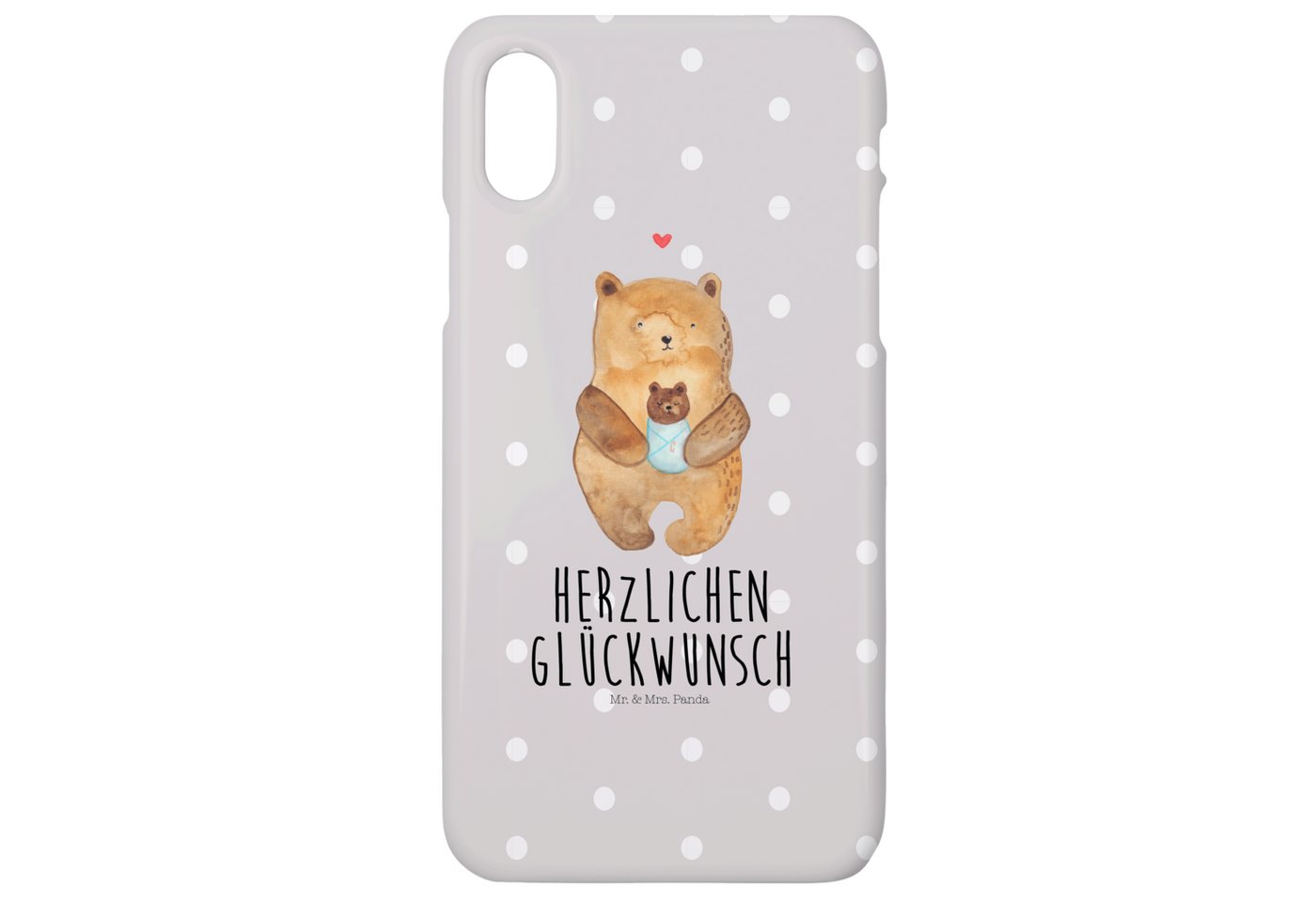 Mr. & Mrs. Panda Handyhülle Bär Baby - Grau Pastell - Geschenk, Iphone X, Handy, Geburt, Hülle, T Mr. & Mrs. Panda Handyhülle Bär Baby - Grau Pastell - Geschenk, Iphone X, Handy, Geburt, Hülle, T von Mr. & Mrs. Panda