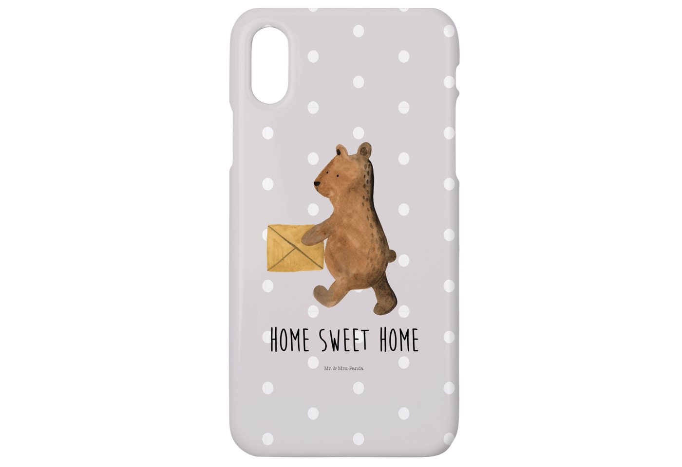 Mr. & Mrs. Panda Handyhülle Bär Zuhause - Grau Pastell - Geschenk, Cover, Iphone 10, Teddy, Handy Mr. & Mrs. Panda Handyhülle Bär Zuhause - Grau Pastell - Geschenk, Cover, Iphone 10, Teddy, Handy von Mr. & Mrs. Panda