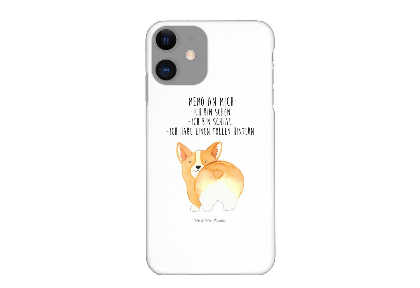 Mr. & Mrs. Panda Handyhülle Corgi Po - Weiß - Geschenk, Hundebesitzer, Spruch, Smartphone Hülle von Mr. & Mrs. Panda