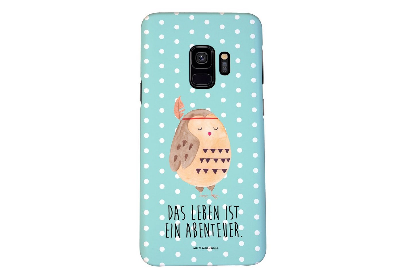 Mr. & Mrs. Panda Handyhülle Eule Federschmuck - Türkis Pastell - Geschenk, Smartphone Hülle, Aben Mr. & Mrs. Panda Handyhülle Eule Federschmuck - Türkis Pastell - Geschenk, Smartphone Hülle, Aben von Mr. & Mrs. Panda