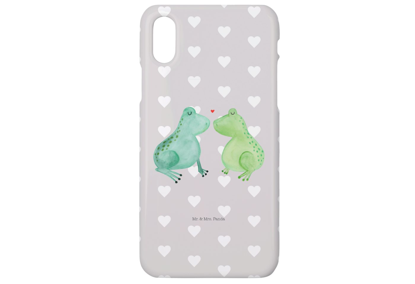 Mr. & Mrs. Panda Handyhülle Frosch Liebe - Grau Pastell - Geschenk, Iphone X, Cover, Ehemann, Frö von Mr. & Mrs. Panda