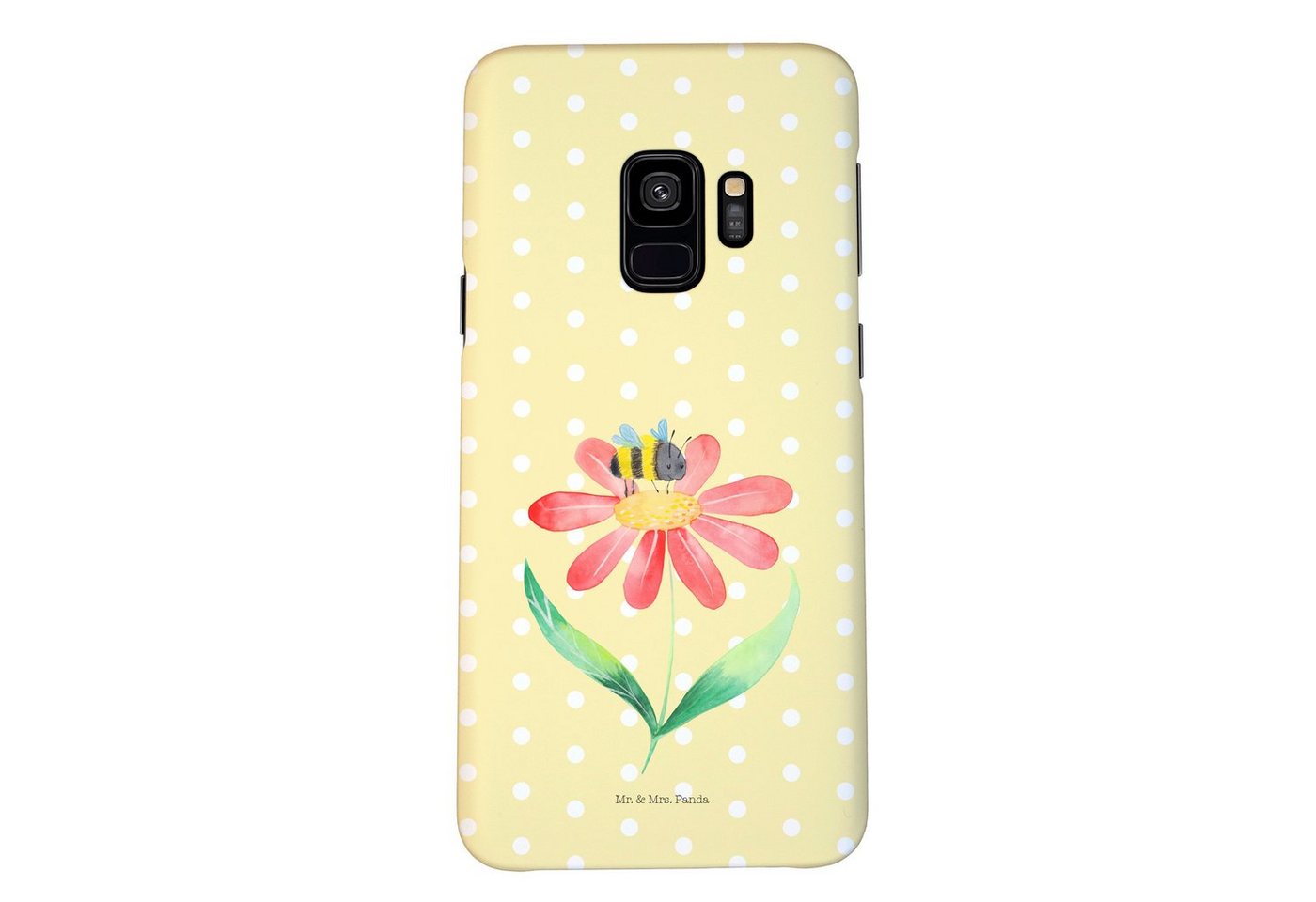 Mr. & Mrs. Panda Handyhülle Hummel Blume - Gelb Pastell - Geschenk, Samsung Galaxy S9, Handy Case von Mr. & Mrs. Panda