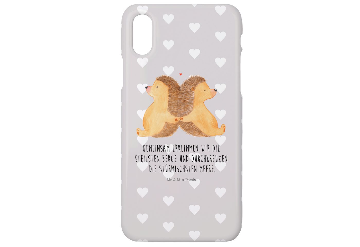 Mr. & Mrs. Panda Handyhülle Igel händchenhaltend - Grau Pastell - Geschenk, Cover, Iphone 10, Hül Mr. & Mrs. Panda Handyhülle Igel händchenhaltend - Grau Pastell - Geschenk, Cover, Iphone 10, Hül von Mr. & Mrs. Panda
