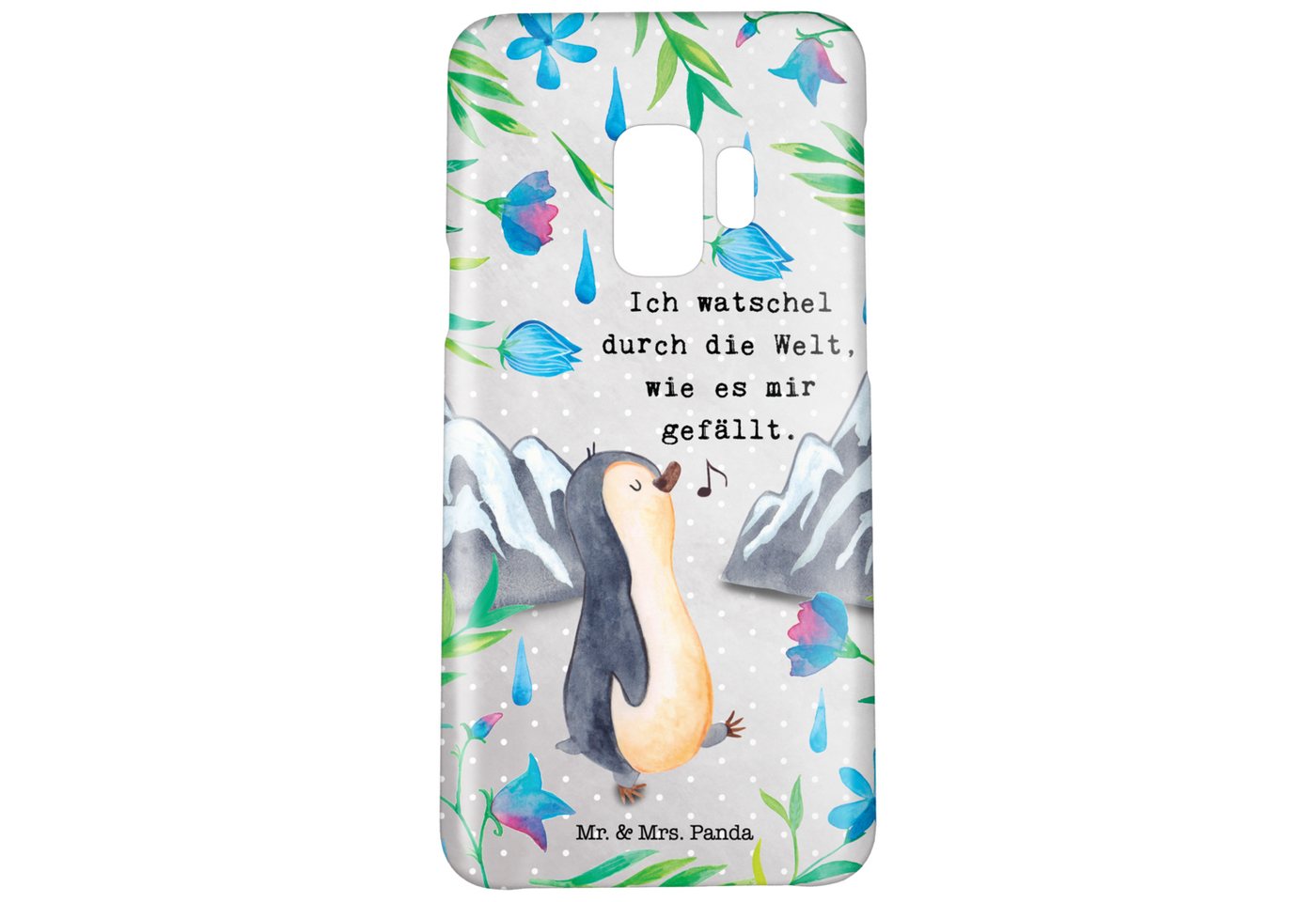 Mr. & Mrs. Panda Handyhülle Pelle Pinguin watschelt - Eisblau - Geschenk, Handyhülle, Handy Case von Mr. & Mrs. Panda