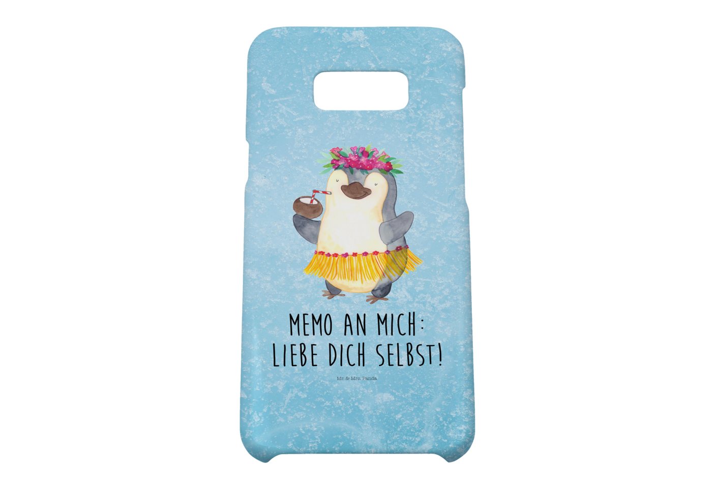 Mr. & Mrs. Panda Handyhülle Pinguin Kokosnuss - Eisblau - Geschenk, Handycover, Aloha, Handy, Cov von Mr. & Mrs. Panda