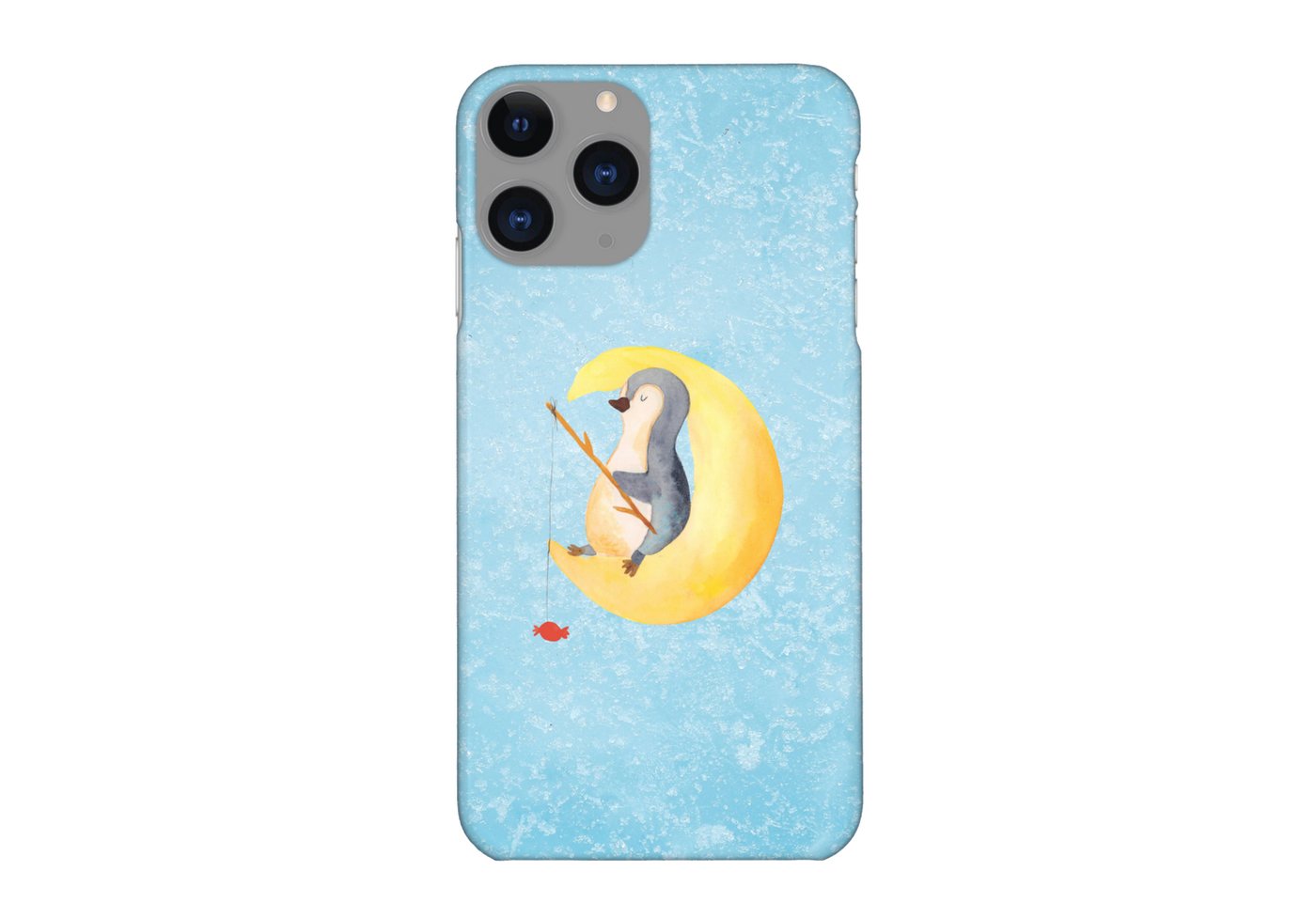 Mr. & Mrs. Panda Handyhülle Pinguin Mond - Eisblau - Geschenk, Premium Kunststoff, Iphone 11 Pro von Mr. & Mrs. Panda