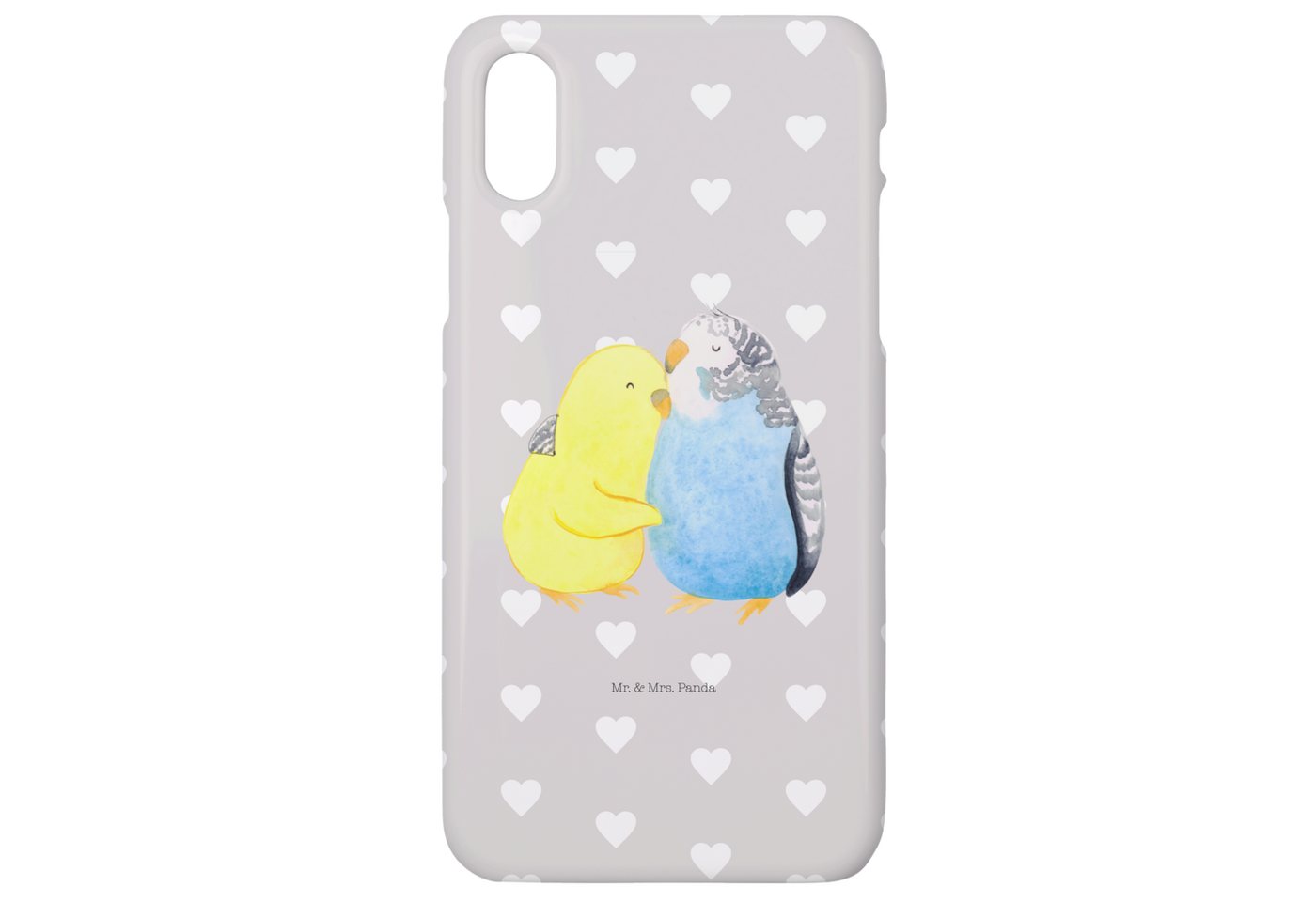 Mr. & Mrs. Panda Handyhülle Wellensittich Liebe - Grau Pastell - Geschenk, Iphone X, Cover, Kusch Mr. & Mrs. Panda Handyhülle Wellensittich Liebe - Grau Pastell - Geschenk, Iphone X, Cover, Kusch von Mr. & Mrs. Panda