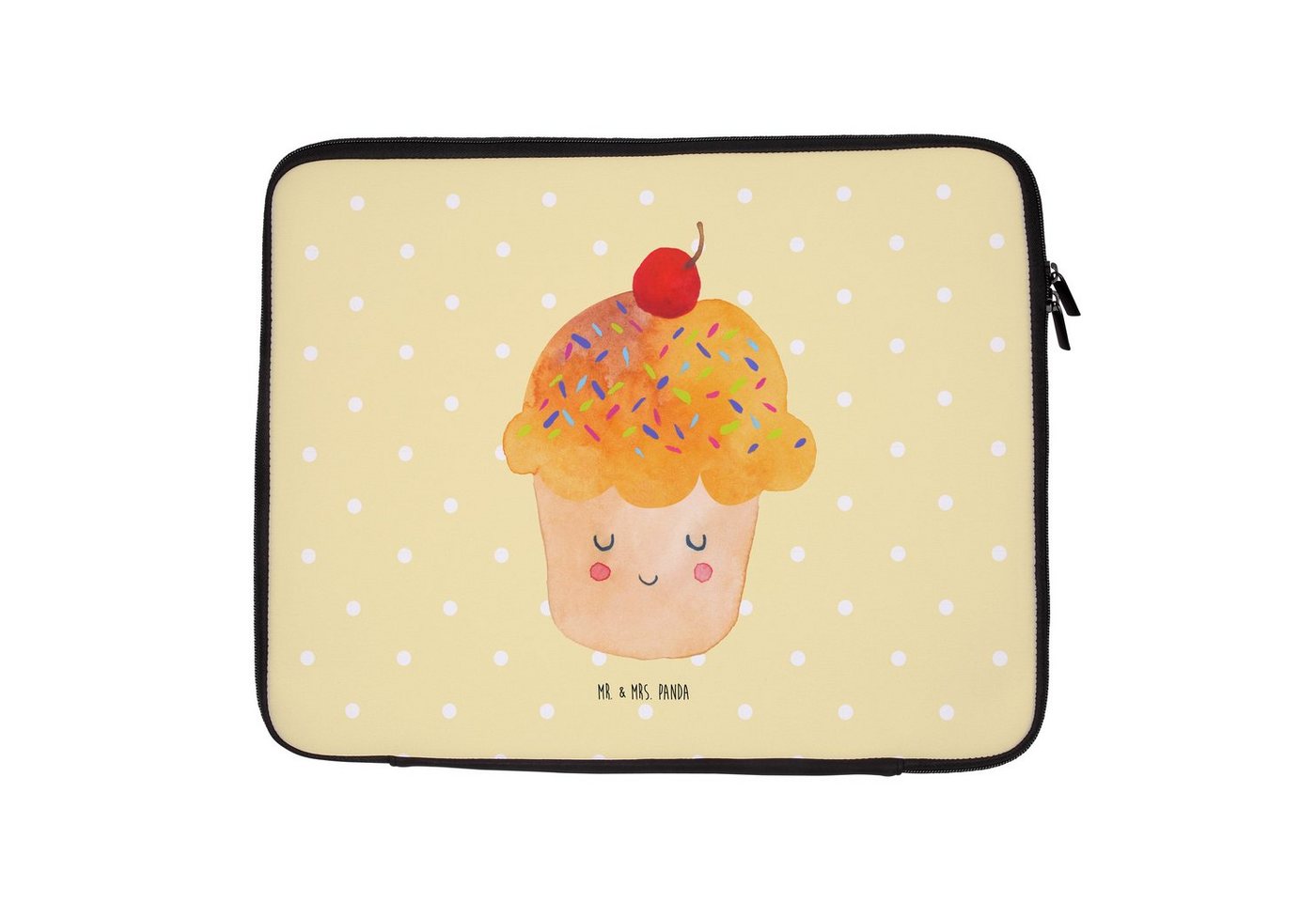 Mr. & Mrs. Panda Laptop-Hülle 27 x 36 cm Cupcake - Gelb Pastell - Geschenk, Motivation Sprüche, Wun, Liebevolle Designs von Mr. & Mrs. Panda