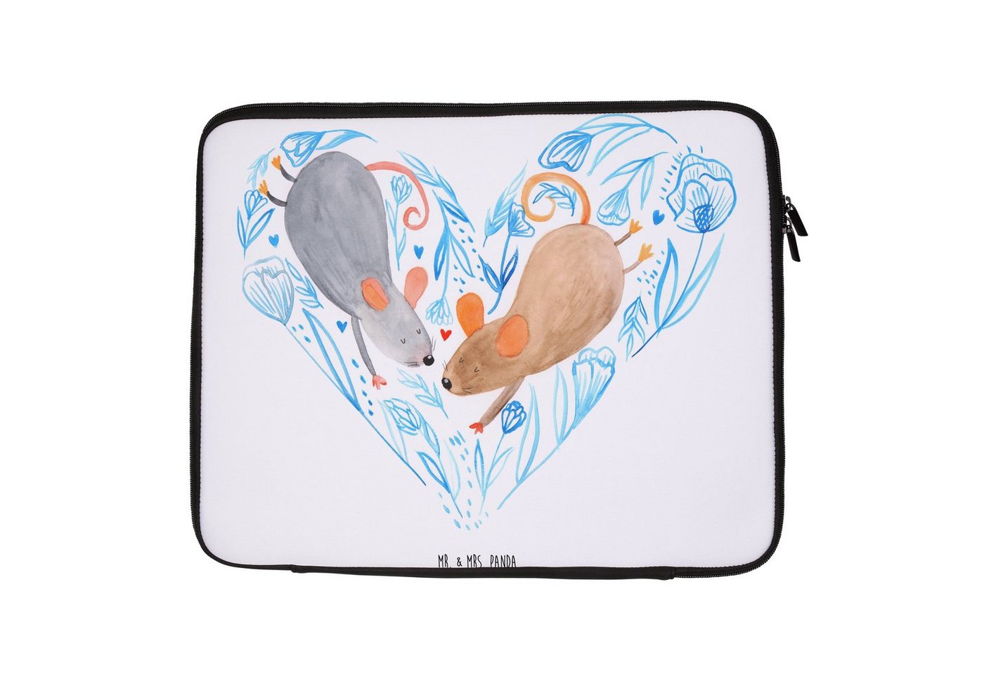 Mr. & Mrs. Panda Laptop-Hülle 27 x 36 cm Mäuse Herz - Weiß - Geschenk, Tasche, Computertasche, Note, Wasserabweisend von Mr. & Mrs. Panda