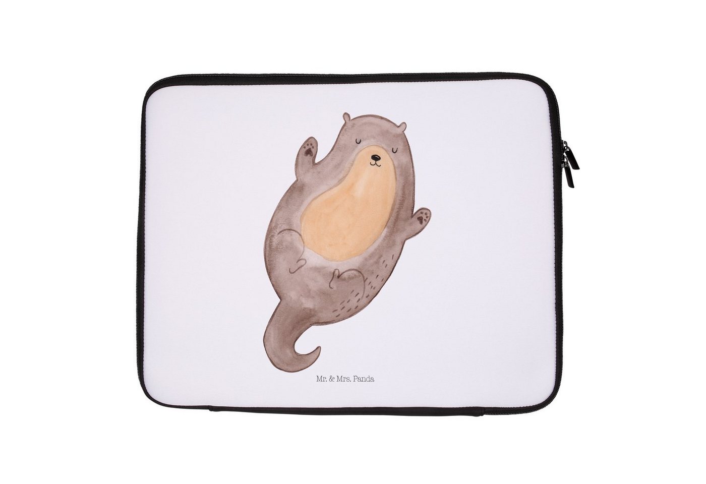 Mr. & Mrs. Panda Laptop-Hülle 27 x 36 cm Otter Umarmen - Weiß - Geschenk, Notebook-Tasche, Notebook, Robuster Reißverschluss von Mr. & Mrs. Panda