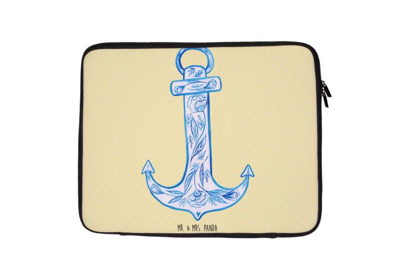 Mr. & Mrs. Panda Laptop-Hülle Anker Blau 33 x 42 cm - Gelb Pastell - Geschenk, Tiermotive, Tasche, Elegante Designs von Mr. & Mrs. Panda