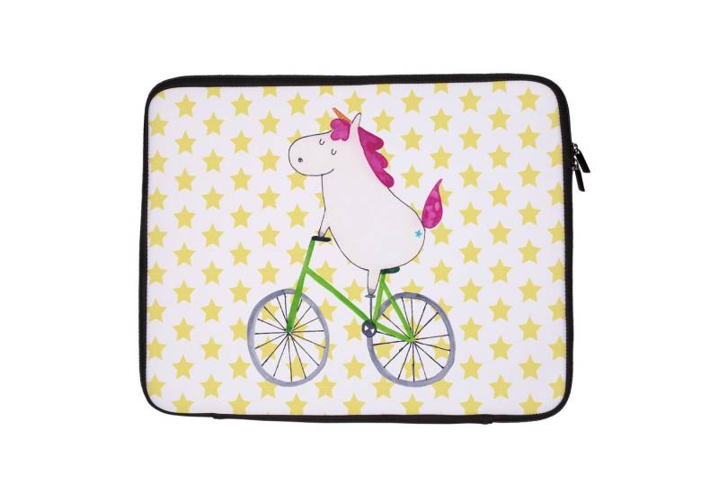 Mr. & Mrs. Panda Laptop-Hülle 27 x 36 cm Einhorn Radfahrer - Weiß - Geschenk, Tasche, Notebook Tasc, Wasserabweisend von Mr. & Mrs. Panda