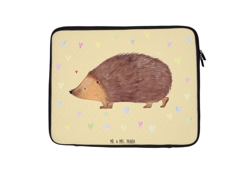 Mr. & Mrs. Panda Laptop-Hülle Igel Herzen 33 x 42 cm - Gelb Pastell - Geschenk, Tiere, Tasche, Note, Wasserabweisend von Mr. & Mrs. Panda