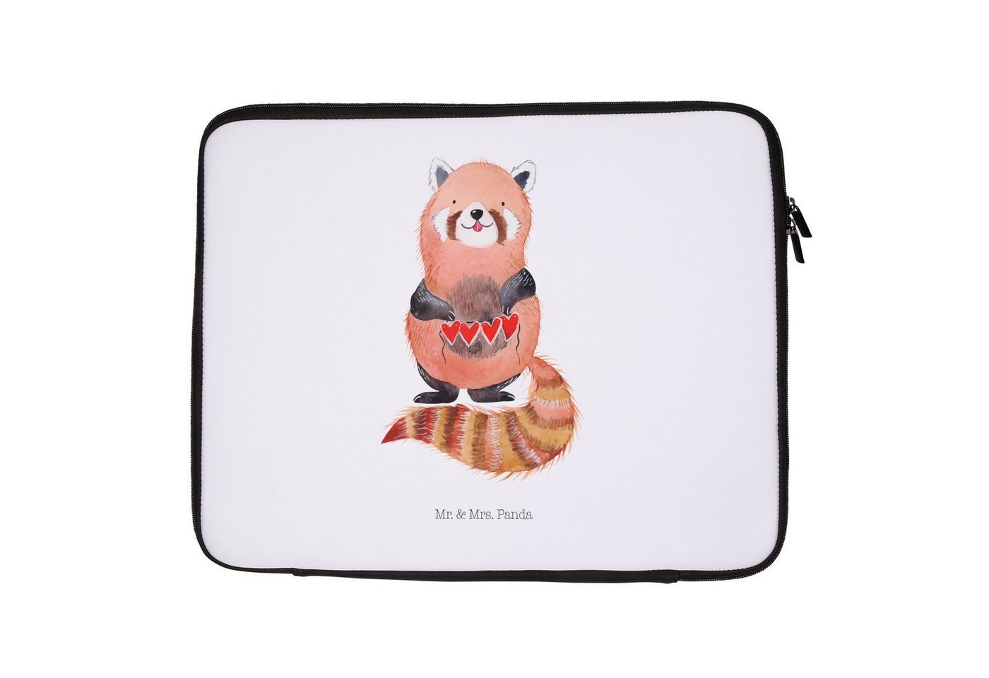 Mr. & Mrs. Panda Laptop-Hülle 33 x 42 cm Roter Panda - Weiß - Geschenk, Herz, Tiermotive, Laptop, l, Wasserabweisend von Mr. & Mrs. Panda