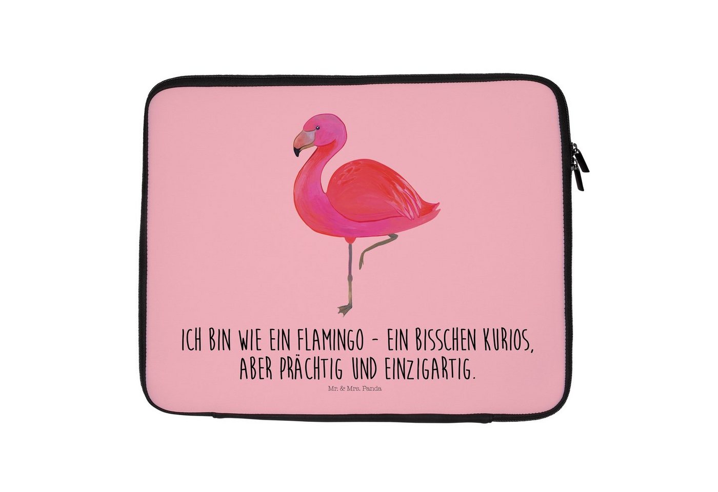 Mr. & Mrs. Panda Laptop-Hülle Flamingo classic - Rot Pastell - Geschenk, Einzigartig, Schutzhülle von Mr. & Mrs. Panda