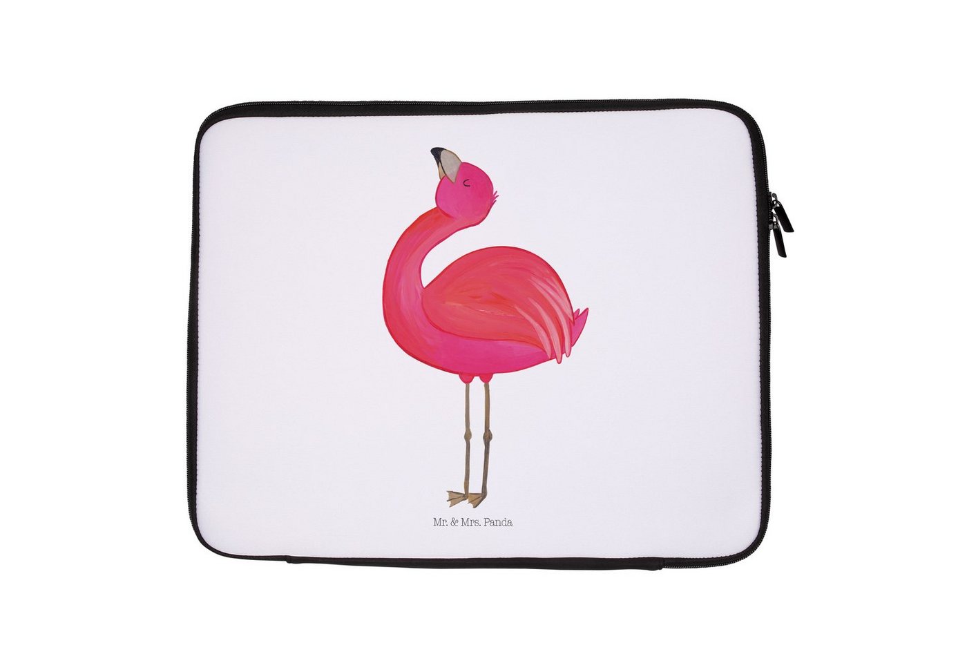 Mr. & Mrs. Panda Laptop-Hülle Flamingo stolz - Weiß - Geschenk, beste Freundin, Tochter, Notebook T von Mr. & Mrs. Panda