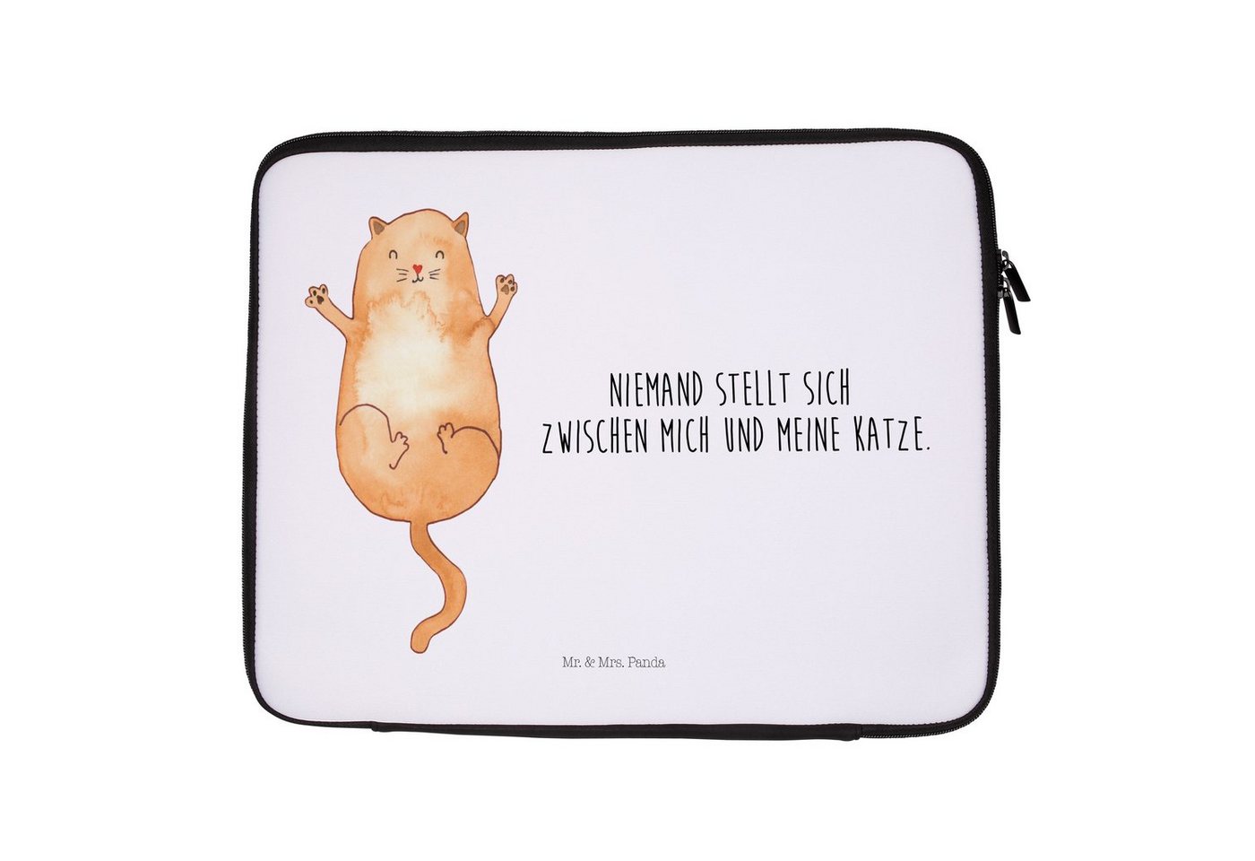 Mr. & Mrs. Panda Laptop-Hülle Katzen Umarmen - Weiß - Geschenk, Notebook Tasche, Schutzhülle, Damen von Mr. & Mrs. Panda