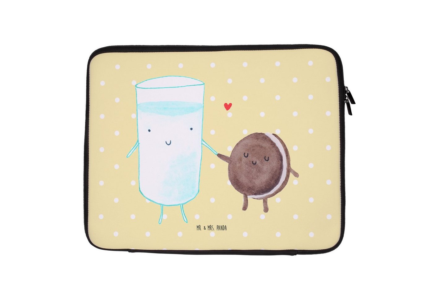 Mr. & Mrs. Panda Laptop-Hülle Milch & Keks - Gelb Pastell - Geschenk, Notebook Tasche, Motiv süß, T von Mr. & Mrs. Panda