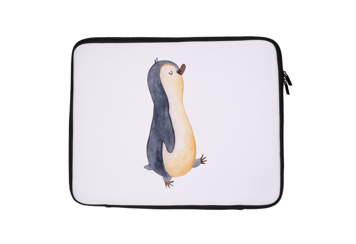 Mr. & Mrs. Panda Laptop-Hülle Pinguin marschierend - Weiß - Geschenk, Computertasche, Tasche, Lapto von Mr. & Mrs. Panda