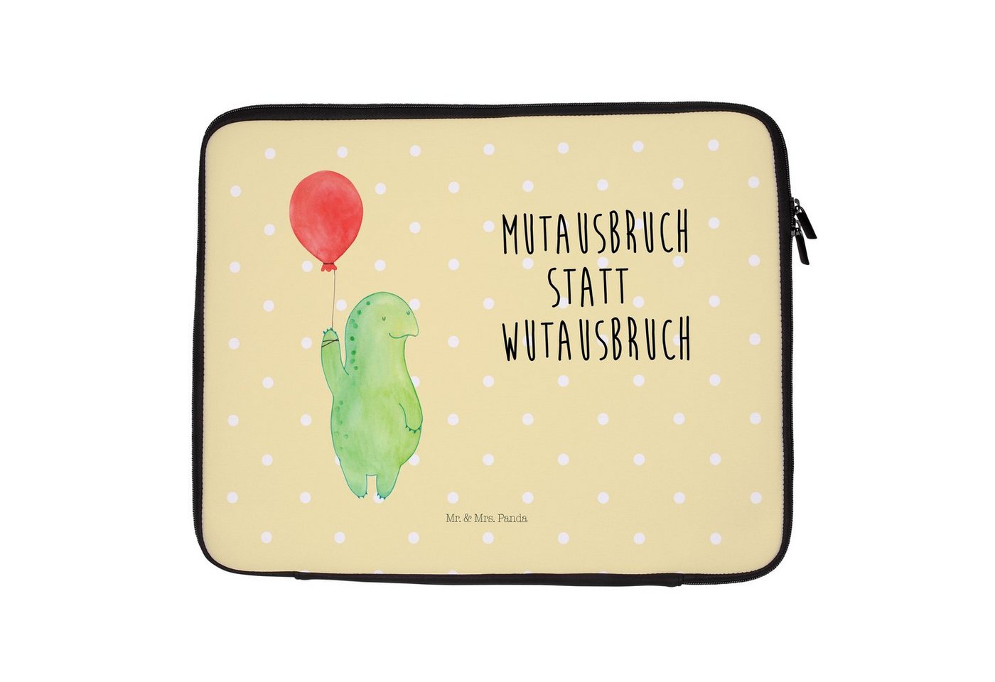 Mr. & Mrs. Panda Laptop-Hülle Schildkröte Luftballon - Gelb Pastell - Geschenk, Schutzhülle, Notebo von Mr. & Mrs. Panda
