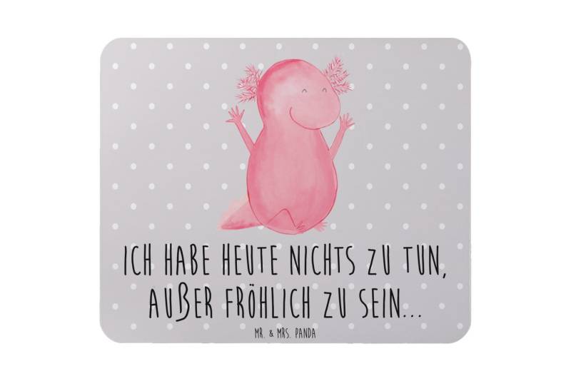 Mr. & Mrs. Panda Mauspad Axolotl Hurra, Einzigartiges Mauspad, Mauspad Büro, Designer Mauspad, (1-St), Bezauberndes Design von Mr. & Mrs. Panda