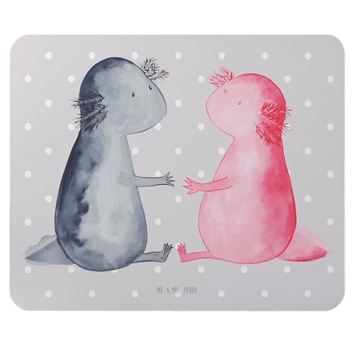 Mr. & Mrs. Panda Mauspad Axolotl Liebe - Geschenk, Lurch, verliebt, Molch, Lurche, Einzigartiges Mauspad, Valentinstag, Arbeitszimmer, Jahrestag, von Mr. & Mrs. Panda