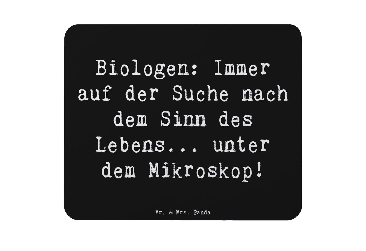 Mr. & Mrs. Panda Mauspad Biologin Mikroskop - Schwarz - Geschenk, Lebewesen, Berufe, Berufspro (1-St), Ergonomisch geformt von Mr. & Mrs. Panda