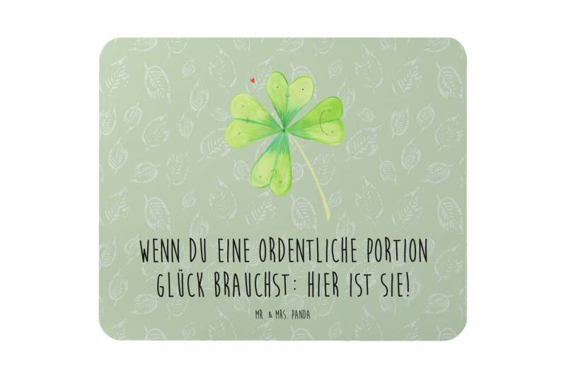 Mr. & Mrs. Panda Mauspad Blume Kleeblatt - Blattgrün - Geschenk, PC Zubehör, Neuanfang, Frühli (1-St), Bezauberndes Design von Mr. & Mrs. Panda