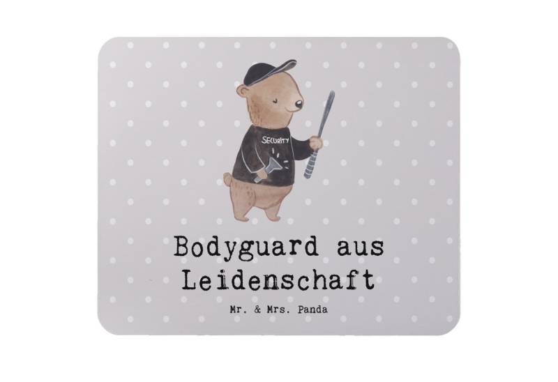 Mr. & Mrs. Panda Mauspad Bodyguard Leidenschaft - Grau Pastell - Geschenk, Designer Mauspad, A (1-St), Ergonomisch von Mr. & Mrs. Panda