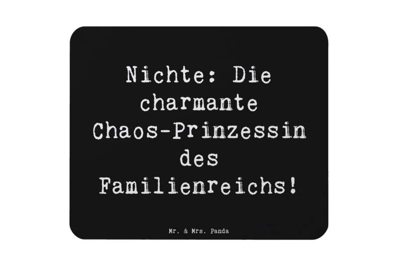 Mr. & Mrs. Panda Mauspad Chaos Prinzessin Nichte - Schwarz - Geschenk, Einzigartiges Mauspad, (1-St), Handgelenkschonend von Mr. & Mrs. Panda