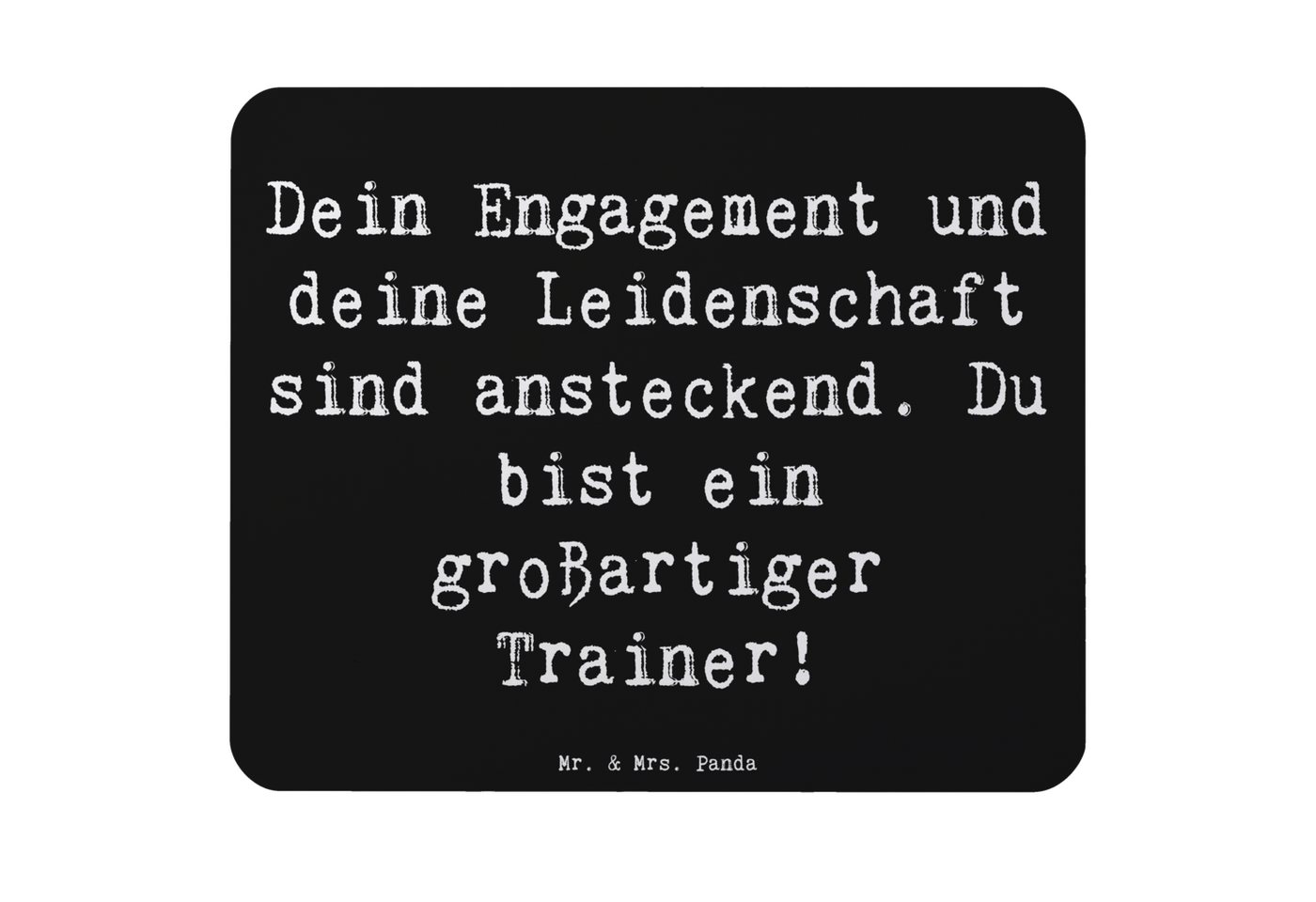 Mr. & Mrs. Panda Mauspad Großartiger Trainer - Schwarz - Geschenk, energiegeladen, Dankeschön, (1-St), Rutschfest von Mr. & Mrs. Panda