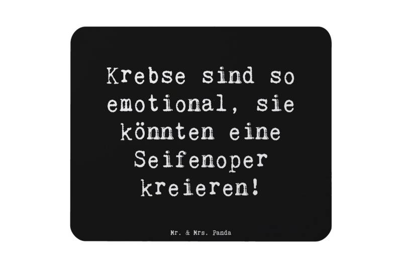 Mr. & Mrs. Panda Mauspad Emotionaler Krebs - Schwarz - Geschenk, Seifenoper, Büroausstattung, (1-St), Ergonomisch geformt von Mr. & Mrs. Panda