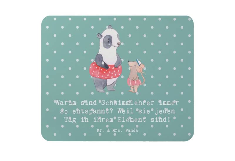 Mr. & Mrs. Panda Mauspad Entspannte Schwimmlehrer - Meeresbrise - Geschenk, Leidenschaft, Comp (1-St) von Mr. & Mrs. Panda