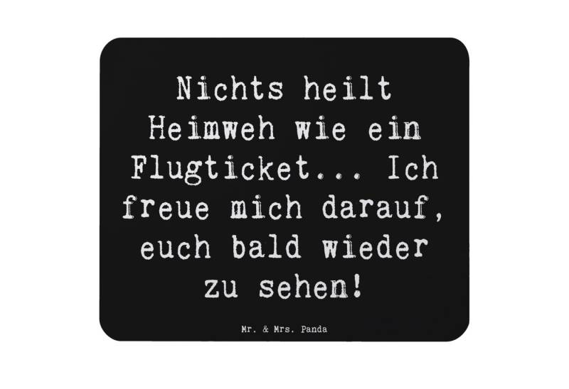 Mr. & Mrs. Panda Mauspad Heimweh Ticket - Schwarz - Geschenk, Wiedersehen, Nostalgie, Flugtick (1-St), Made in Germany von Mr. & Mrs. Panda
