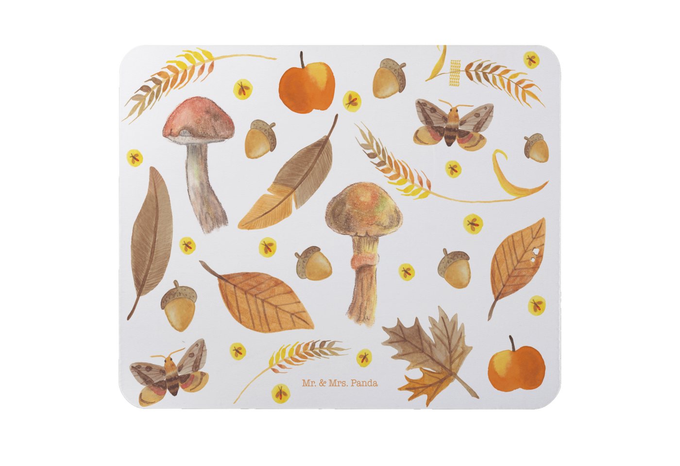 Mr. & Mrs. Panda Mauspad Herbst - Geschenk, September, Outdoor, Designer Mauspad, Abenteuer, B (Packung, 1-St., Mauspad Herbst), Ergonomisch von Mr. & Mrs. Panda