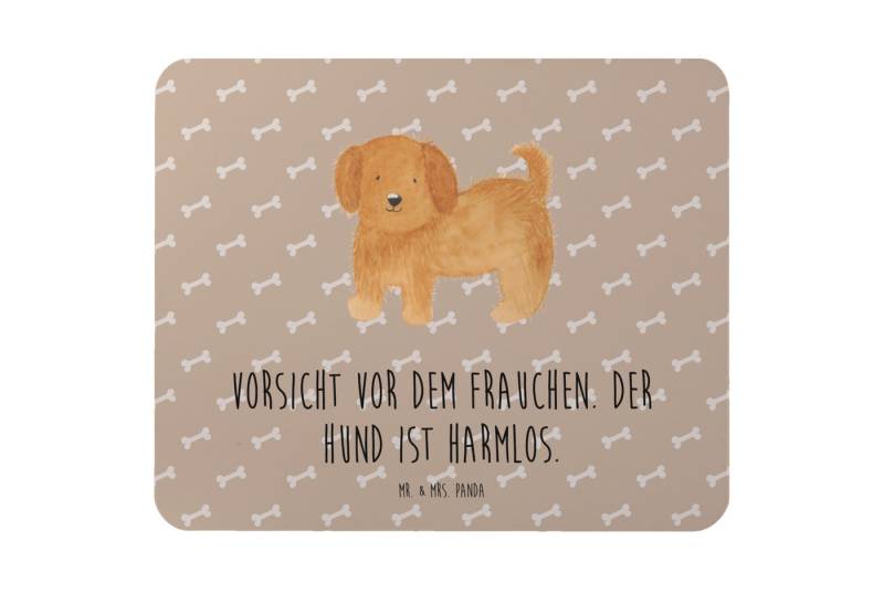 Mr. & Mrs. Panda Mauspad Hund Flauschig - Hundeglück - Geschenk, Hundespruch, Mauspad Büro, Ma (Packung, 1-St., Mauspad Hund flauschig), Schickes Design von Mr. & Mrs. Panda