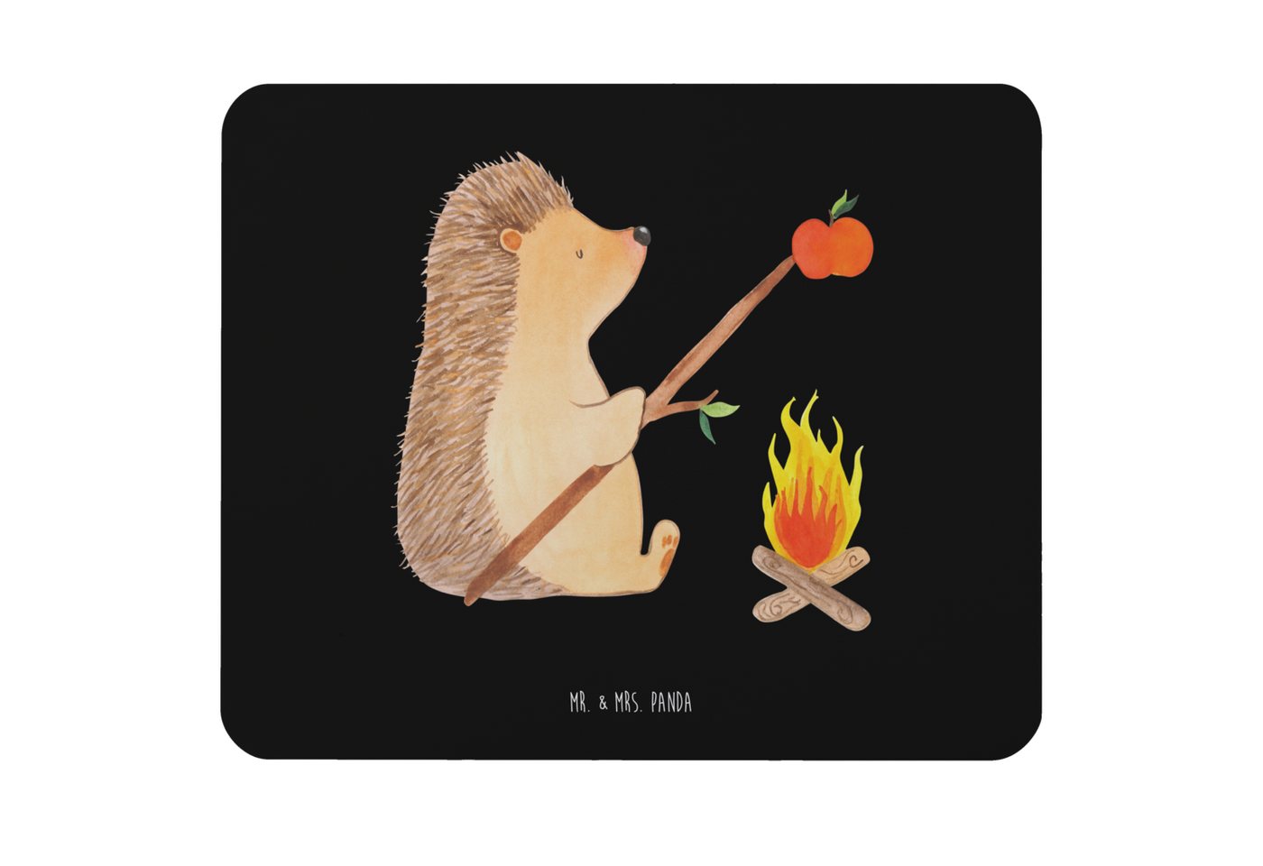 Mr. & Mrs. Panda Mauspad Igel Grillen - Schwarz - Geschenk, lustige Sprüche, Ziele, arbeitslos (1-St), Schickes Design von Mr. & Mrs. Panda